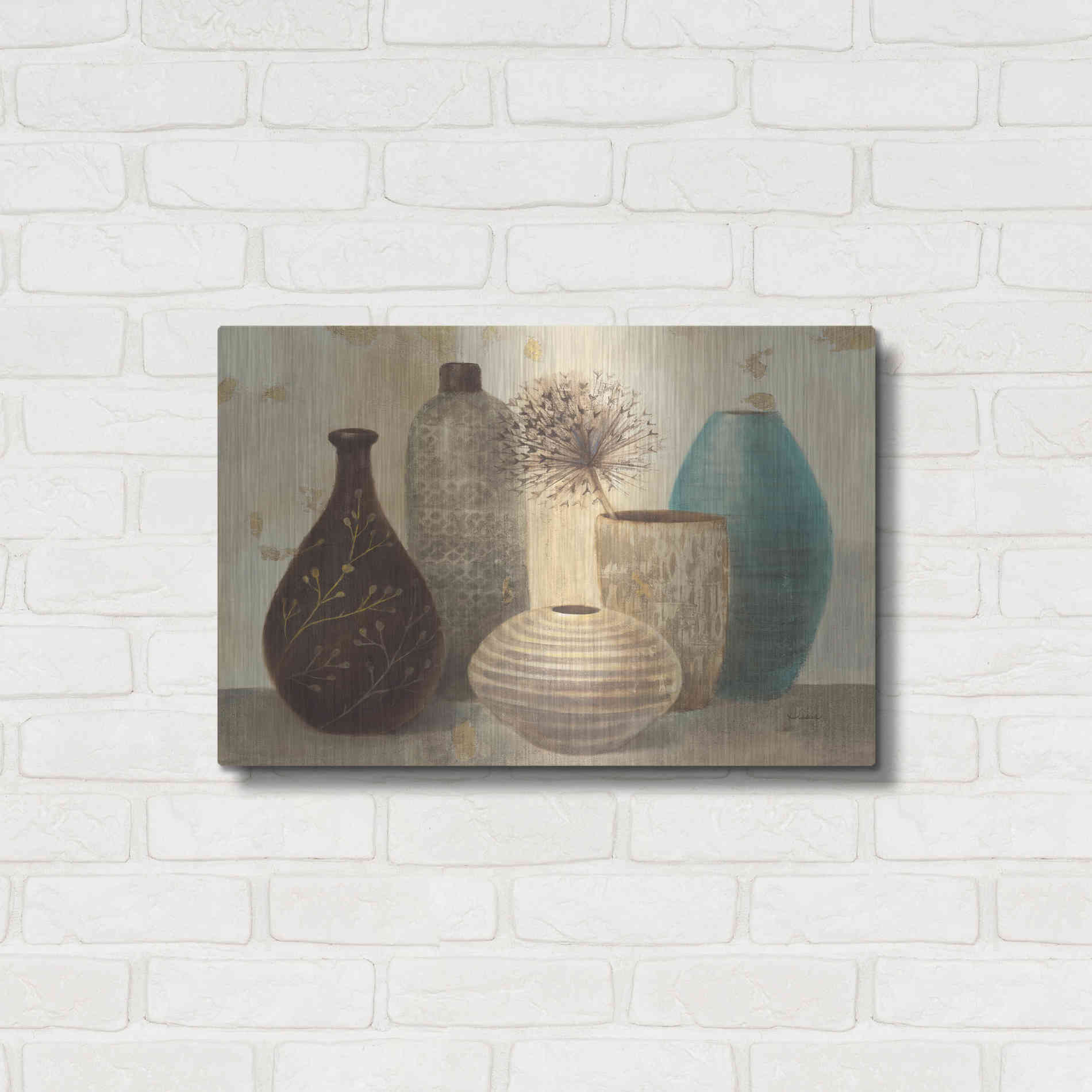 Luxe Metal Art 'Vessel Still Life II' by Albena Hristova, Metal Wall Art,24x16