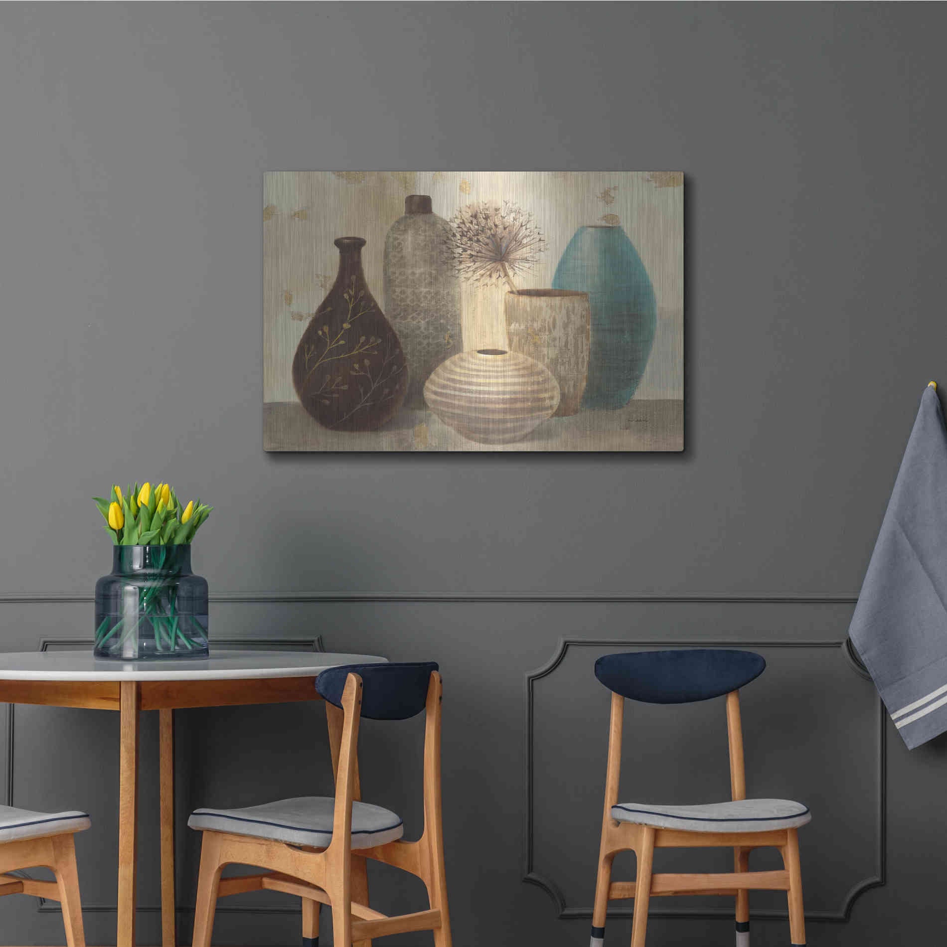 Luxe Metal Art 'Vessel Still Life II' by Albena Hristova, Metal Wall Art,36x24