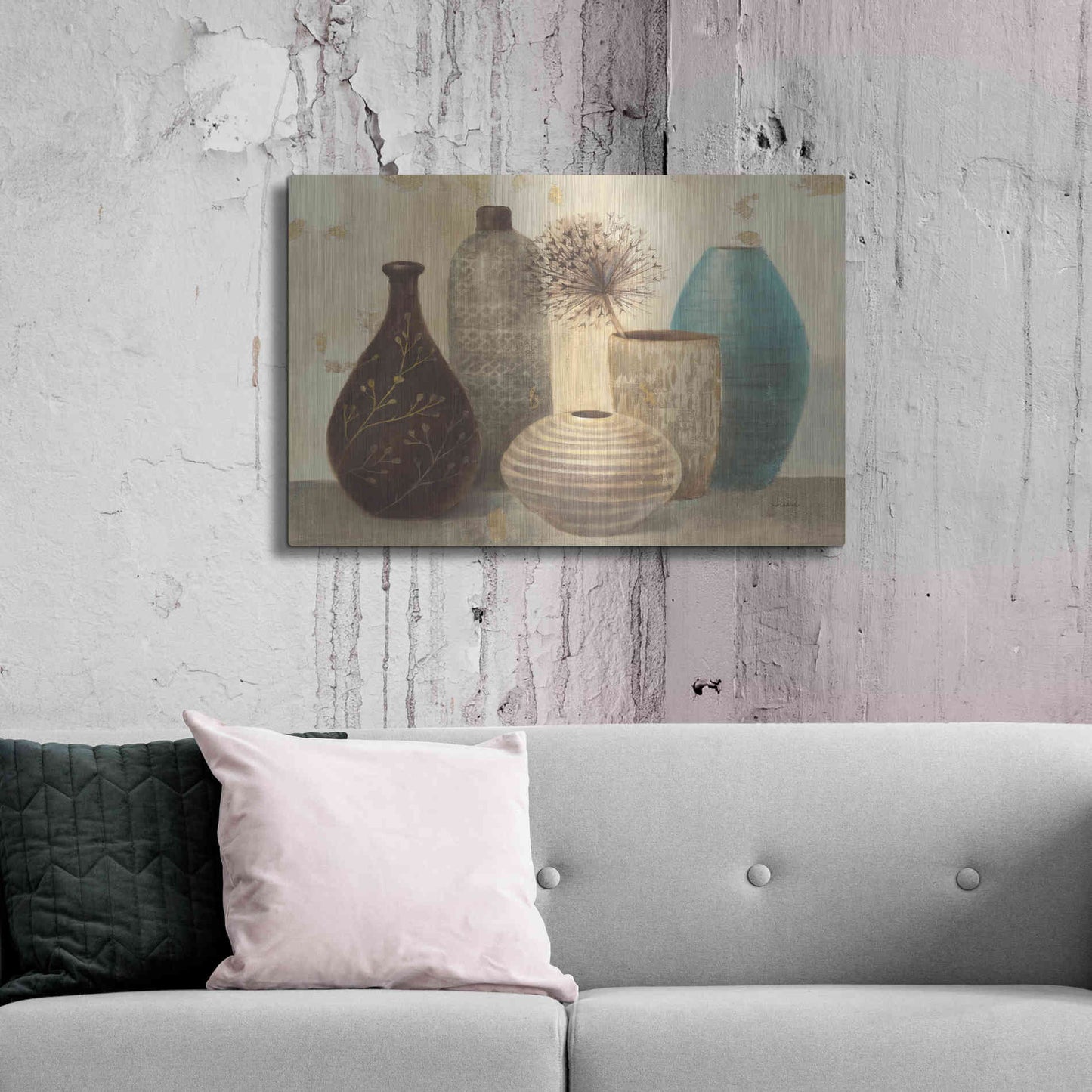 Luxe Metal Art 'Vessel Still Life II' by Albena Hristova, Metal Wall Art,36x24