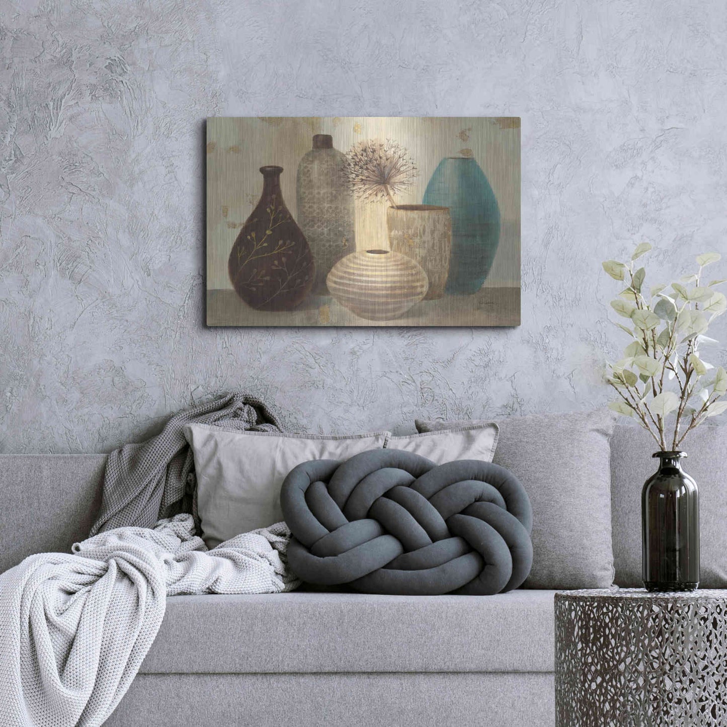 Luxe Metal Art 'Vessel Still Life II' by Albena Hristova, Metal Wall Art,36x24