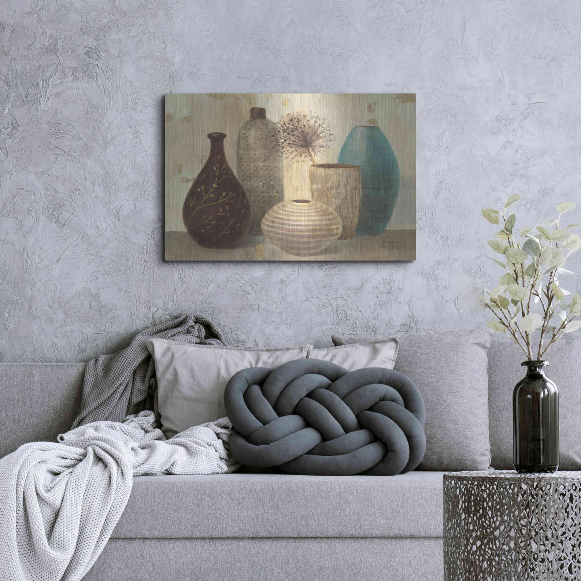 Luxe Metal Art 'Vessel Still Life II' by Albena Hristova, Metal Wall Art,36x24