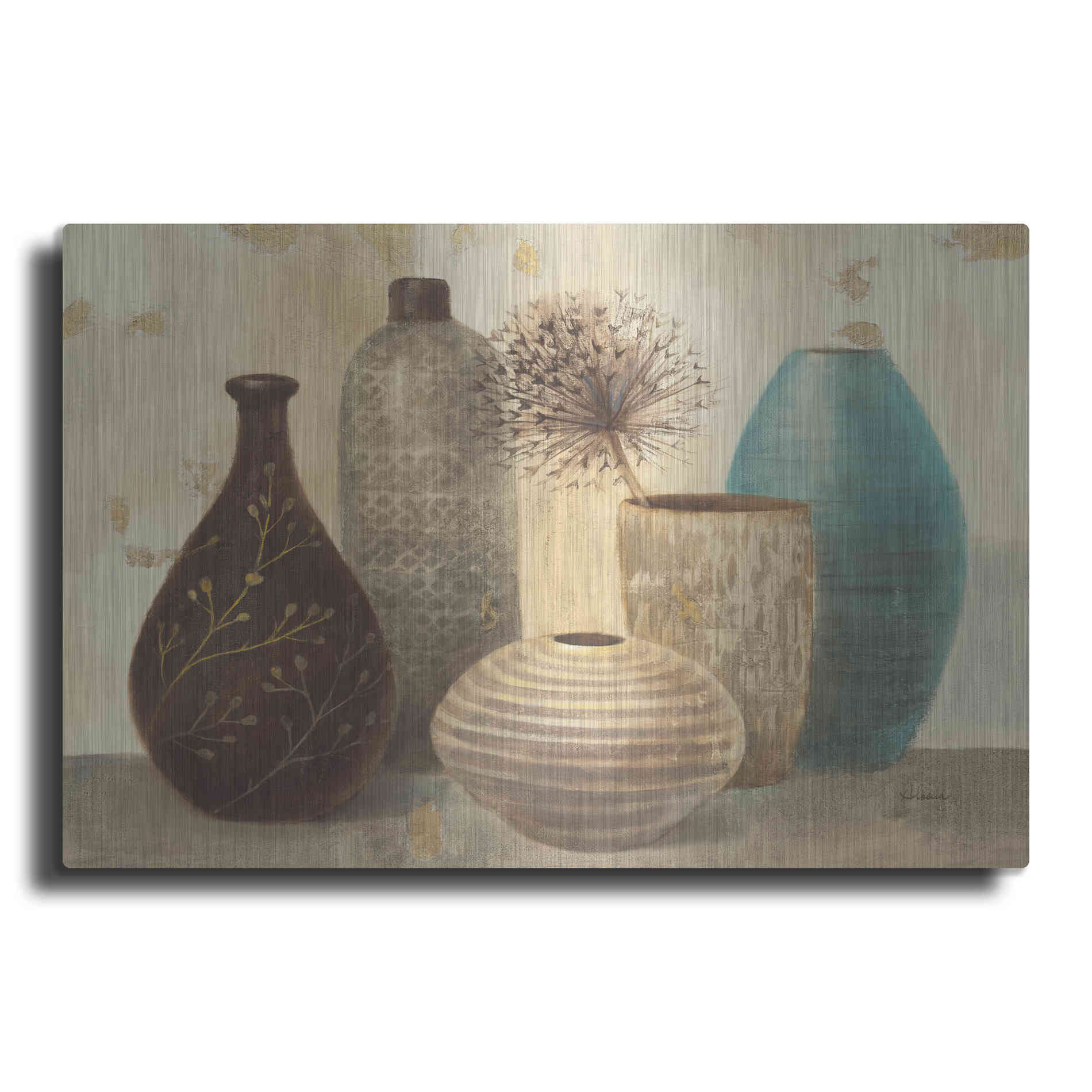 Luxe Metal Art 'Vessel Still Life II' by Albena Hristova, Metal Wall Art