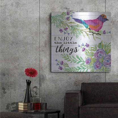 Luxe Metal Art 'Enjoy Little Things' by Cindy Jacobs, Metal Wall Art,36x36