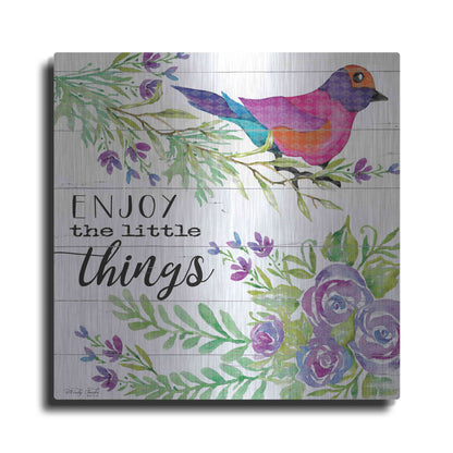 Luxe Metal Art 'Enjoy Little Things' by Cindy Jacobs, Metal Wall Art