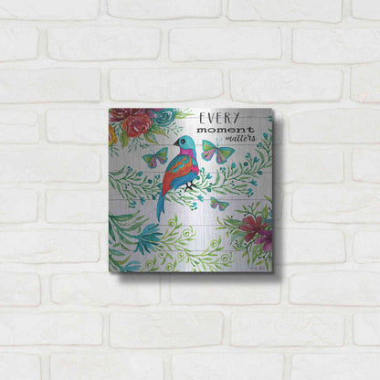 Luxe Metal Art 'Every Little Moment Matters' by Cindy Jacobs, Metal Wall Art,12x12