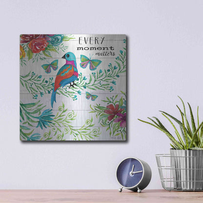Luxe Metal Art 'Every Little Moment Matters' by Cindy Jacobs, Metal Wall Art,12x12