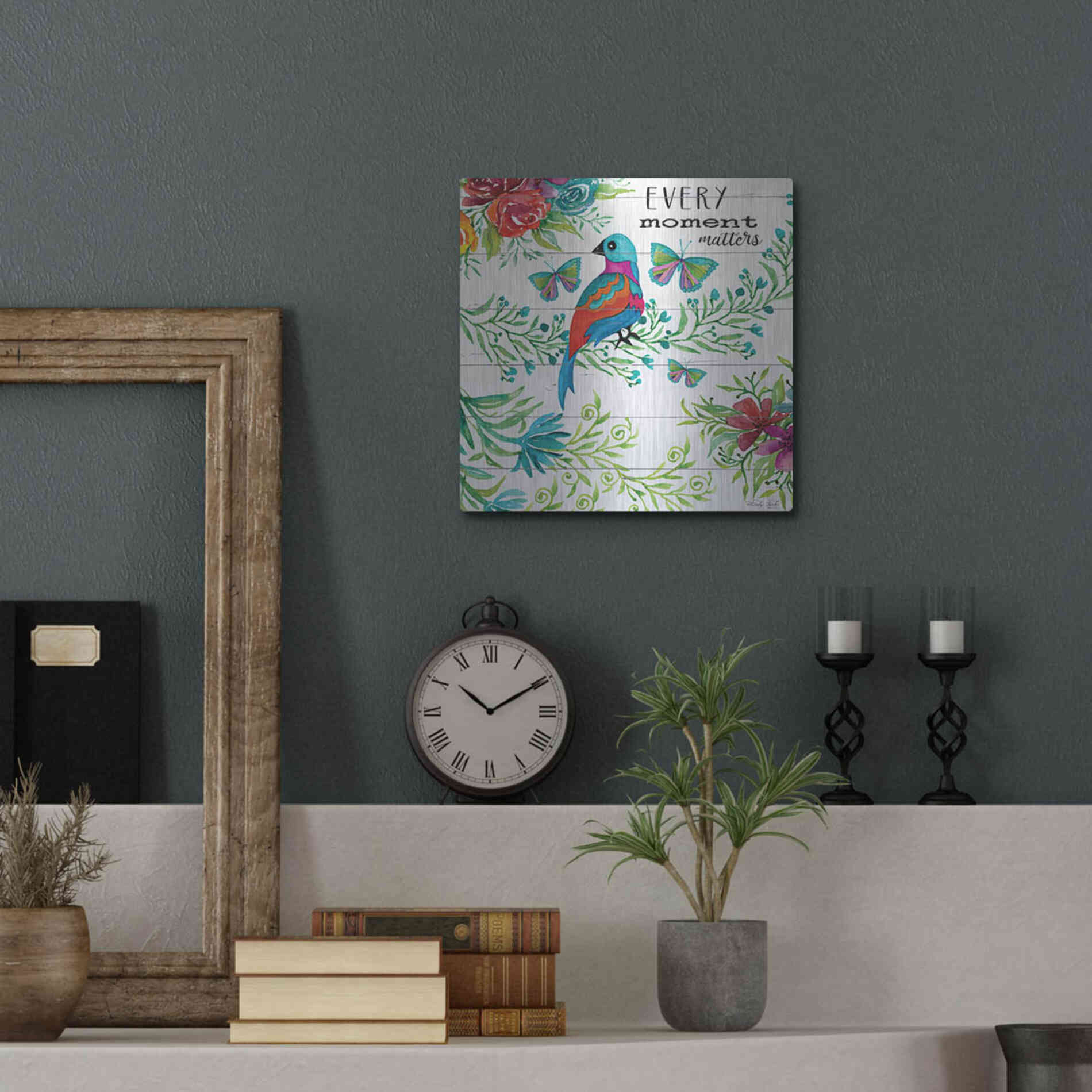 Luxe Metal Art 'Every Little Moment Matters' by Cindy Jacobs, Metal Wall Art,12x12