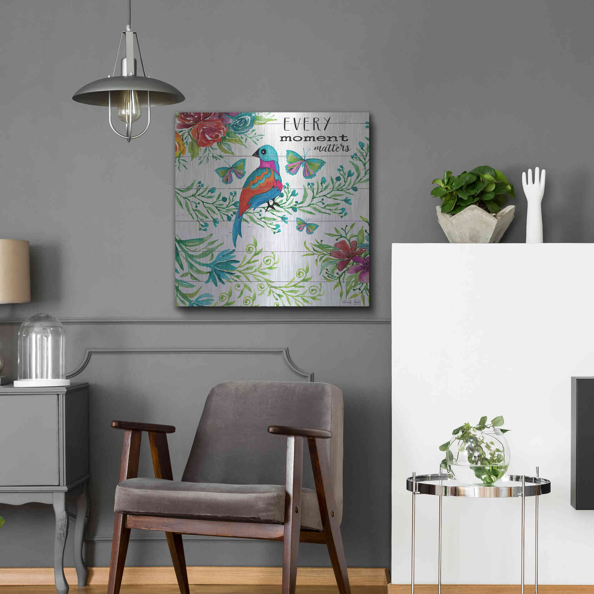 Luxe Metal Art 'Every Little Moment Matters' by Cindy Jacobs, Metal Wall Art,24x24