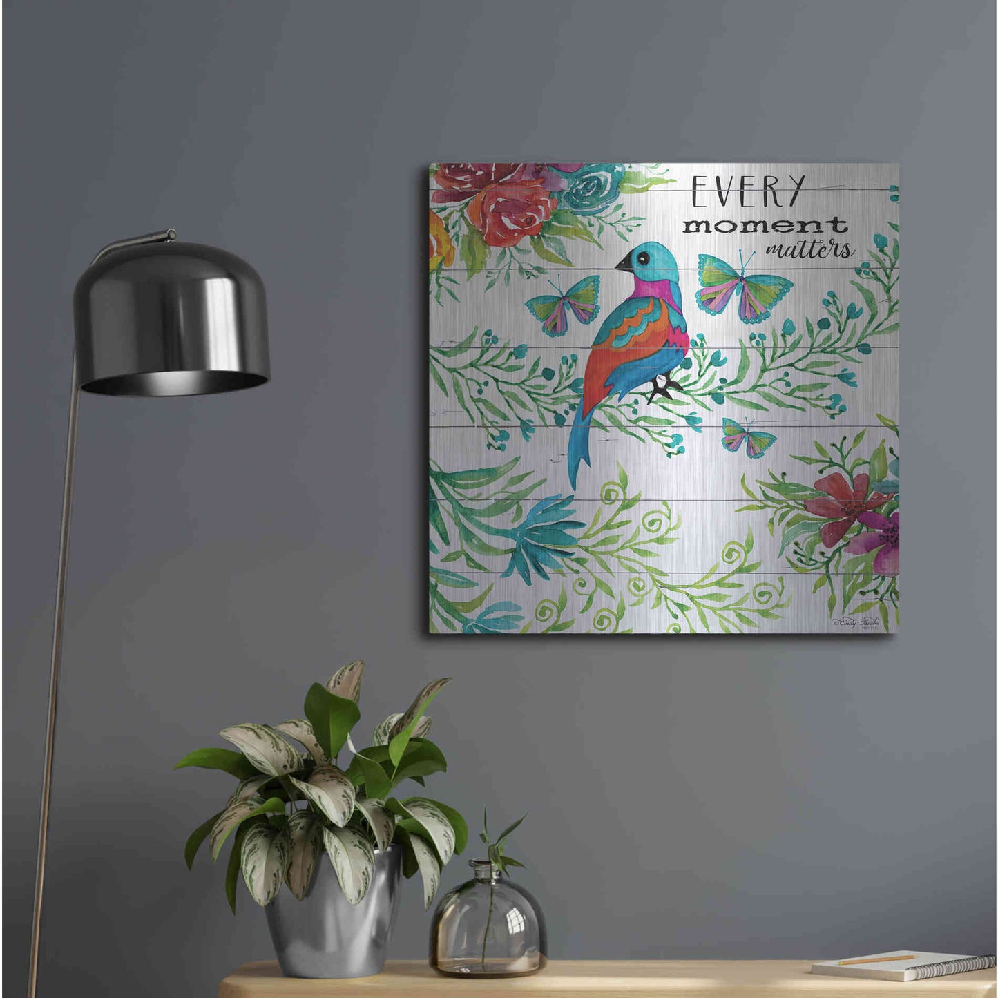 Luxe Metal Art 'Every Little Moment Matters' by Cindy Jacobs, Metal Wall Art,24x24