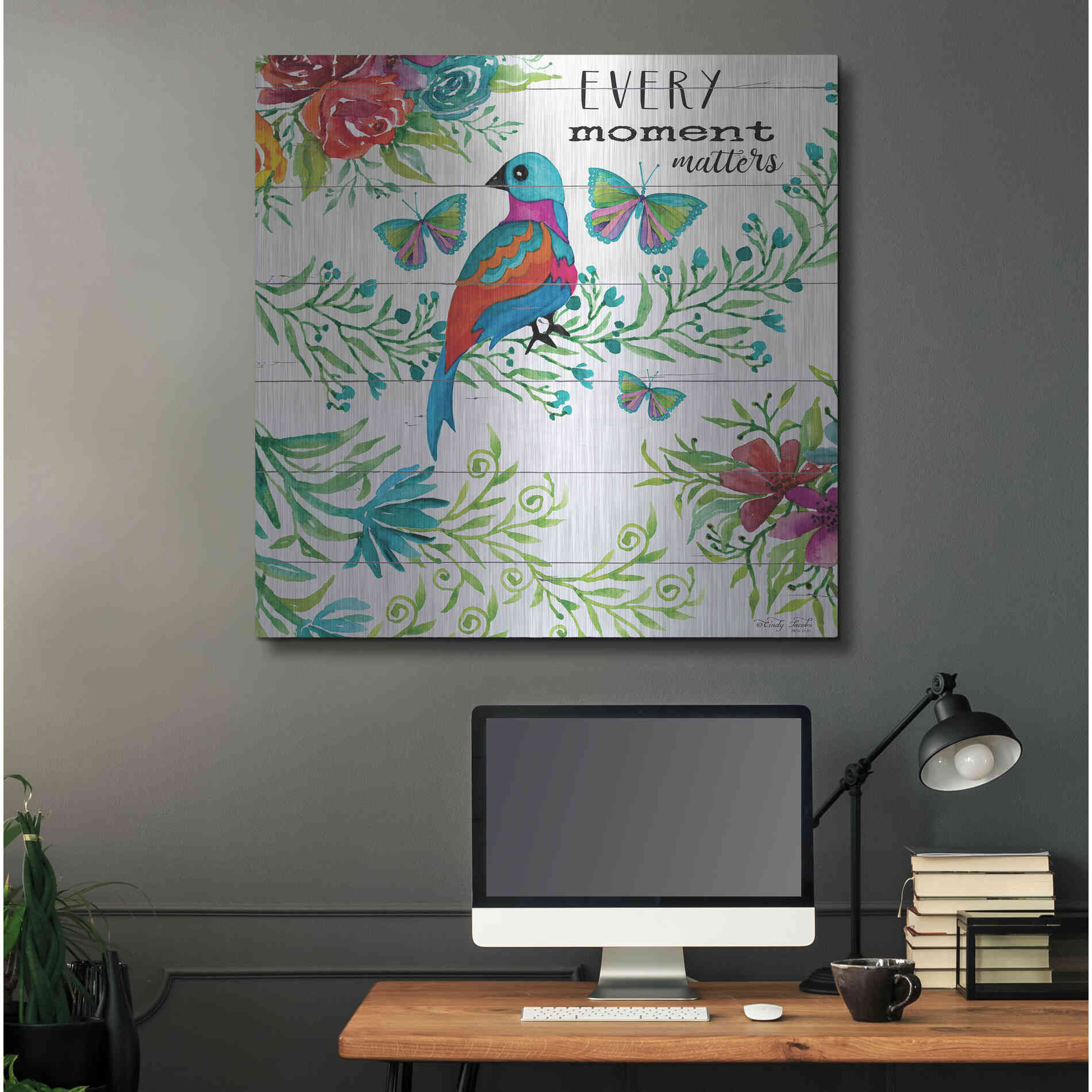 Luxe Metal Art 'Every Little Moment Matters' by Cindy Jacobs, Metal Wall Art,36x36