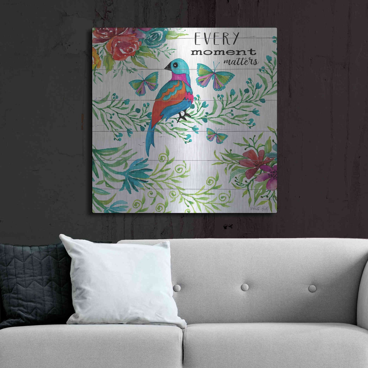 Luxe Metal Art 'Every Little Moment Matters' by Cindy Jacobs, Metal Wall Art,36x36