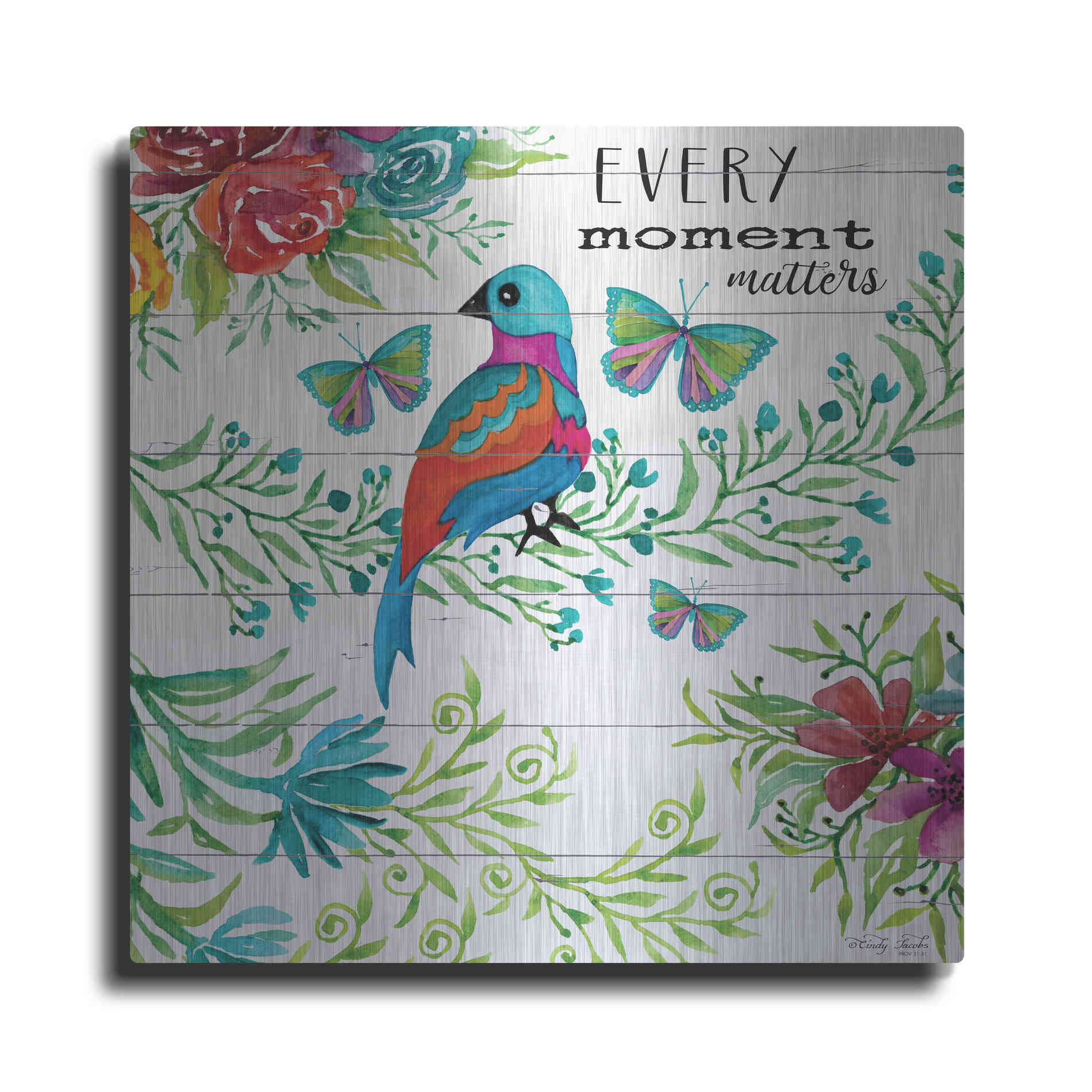 Luxe Metal Art 'Every Little Moment Matters' by Cindy Jacobs, Metal Wall Art