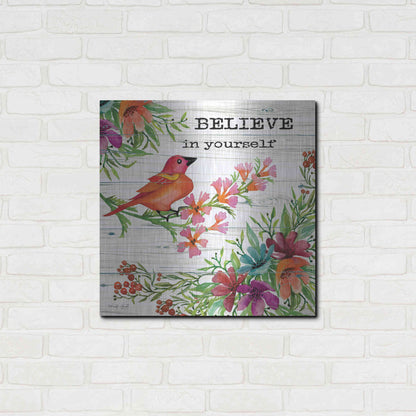 Luxe Metal Art 'Believe in Yourself' by Cindy Jacobs, Metal Wall Art,24x24