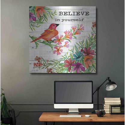 Luxe Metal Art 'Believe in Yourself' by Cindy Jacobs, Metal Wall Art,36x36