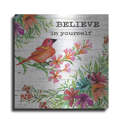 Luxe Metal Art 'Believe in Yourself' by Cindy Jacobs, Metal Wall Art