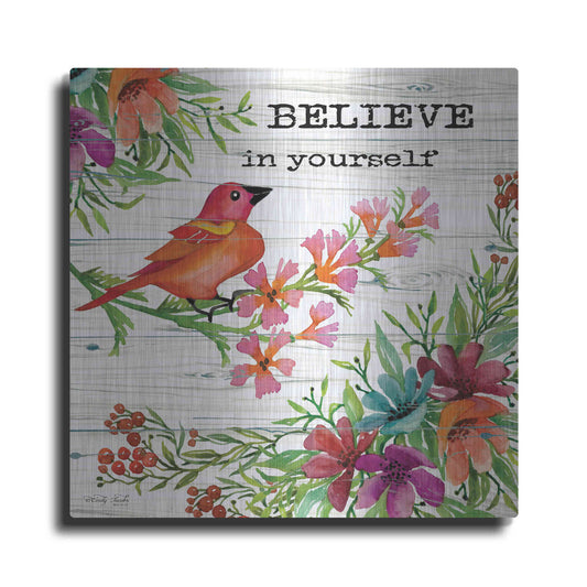 Luxe Metal Art 'Believe in Yourself' by Cindy Jacobs, Metal Wall Art