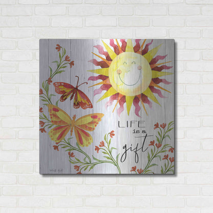 Luxe Metal Art 'Life is a Gift' by Cindy Jacobs, Metal Wall Art,36x36
