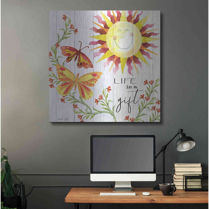 Luxe Metal Art 'Life is a Gift' by Cindy Jacobs, Metal Wall Art,36x36