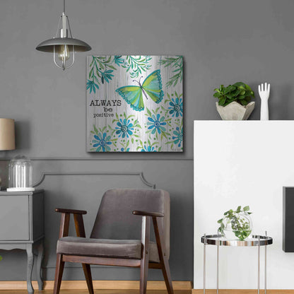 Luxe Metal Art 'Always Be Positive' by Cindy Jacobs, Metal Wall Art,24x24