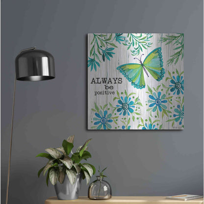 Luxe Metal Art 'Always Be Positive' by Cindy Jacobs, Metal Wall Art,24x24