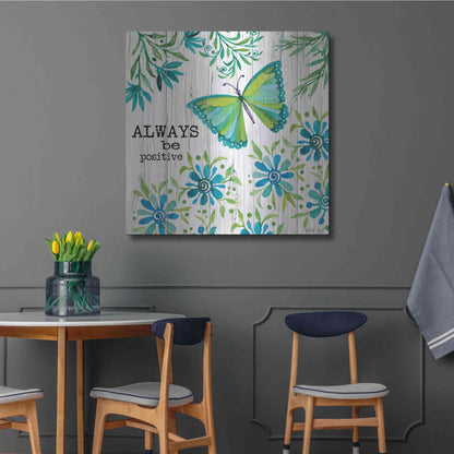 Luxe Metal Art 'Always Be Positive' by Cindy Jacobs, Metal Wall Art,36x36