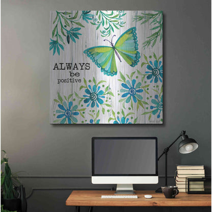 Luxe Metal Art 'Always Be Positive' by Cindy Jacobs, Metal Wall Art,36x36