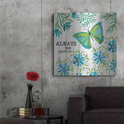 Luxe Metal Art 'Always Be Positive' by Cindy Jacobs, Metal Wall Art,36x36