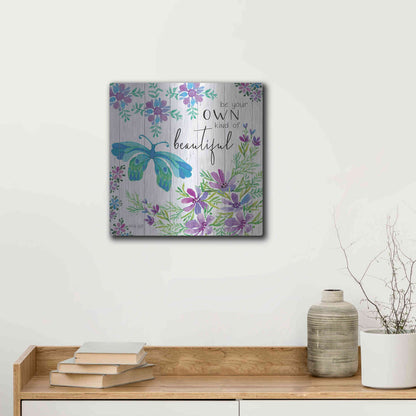 Luxe Metal Art 'Be Your Own Kind of Beautiful' by Cindy Jacobs, Metal Wall Art,12x12