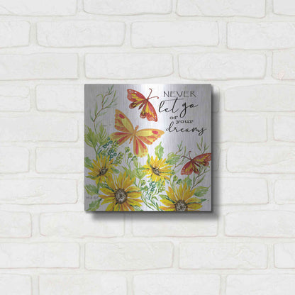 Luxe Metal Art 'Never Let Go of your Dreams' by Cindy Jacobs, Metal Wall Art,12x12