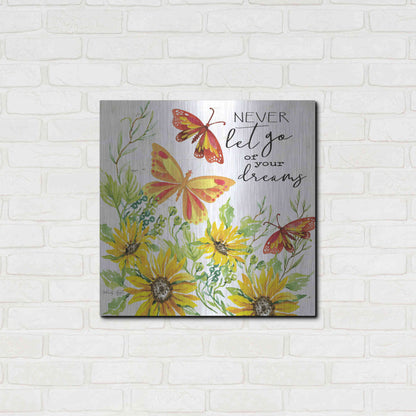 Luxe Metal Art 'Never Let Go of your Dreams' by Cindy Jacobs, Metal Wall Art,24x24
