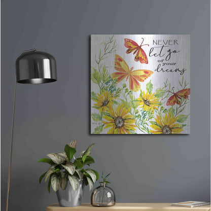 Luxe Metal Art 'Never Let Go of your Dreams' by Cindy Jacobs, Metal Wall Art,24x24