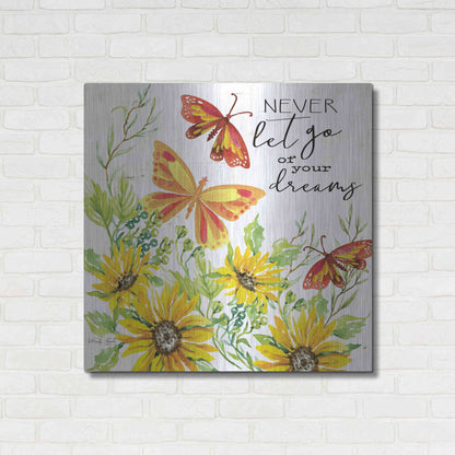 Luxe Metal Art 'Never Let Go of your Dreams' by Cindy Jacobs, Metal Wall Art,36x36