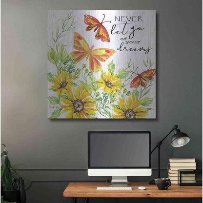 Luxe Metal Art 'Never Let Go of your Dreams' by Cindy Jacobs, Metal Wall Art,36x36