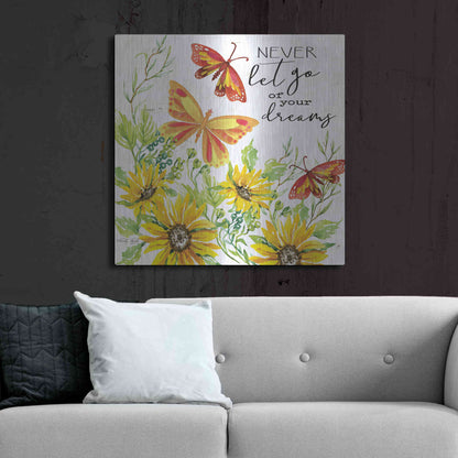 Luxe Metal Art 'Never Let Go of your Dreams' by Cindy Jacobs, Metal Wall Art,36x36
