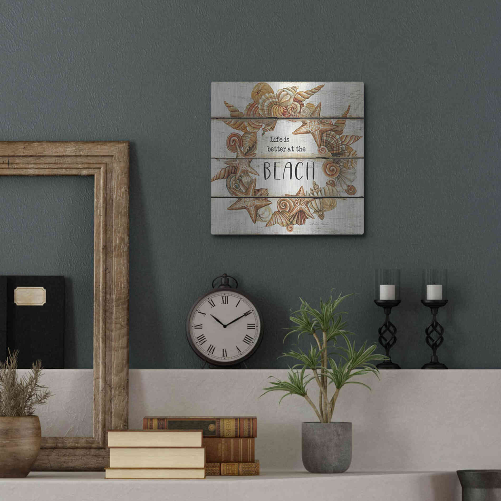 Luxe Metal Art 'Life is Better at the Beach' by Cindy Jacobs, Metal Wall Art,12x12