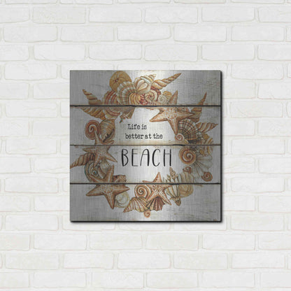 Luxe Metal Art 'Life is Better at the Beach' by Cindy Jacobs, Metal Wall Art,24x24