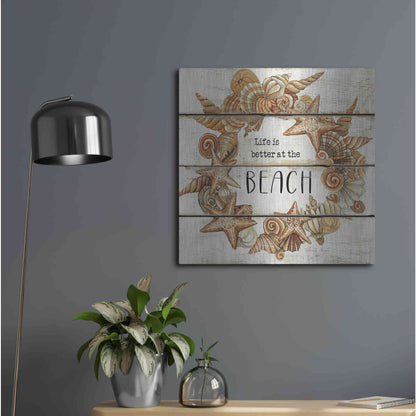 Luxe Metal Art 'Life is Better at the Beach' by Cindy Jacobs, Metal Wall Art,24x24