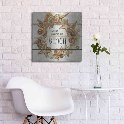 Luxe Metal Art 'Life is Better at the Beach' by Cindy Jacobs, Metal Wall Art,24x24