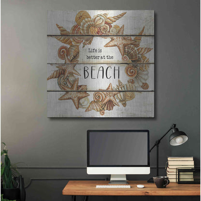 Luxe Metal Art 'Life is Better at the Beach' by Cindy Jacobs, Metal Wall Art,36x36