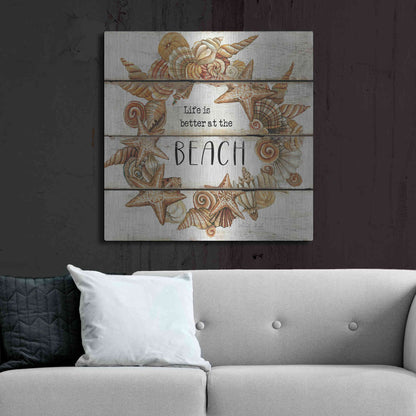 Luxe Metal Art 'Life is Better at the Beach' by Cindy Jacobs, Metal Wall Art,36x36