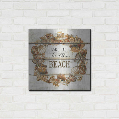 Luxe Metal Art 'Take Me to the Beach' by Cindy Jacobs, Metal Wall Art,24x24
