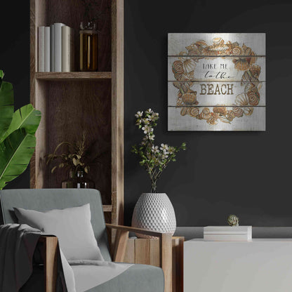 Luxe Metal Art 'Take Me to the Beach' by Cindy Jacobs, Metal Wall Art,24x24