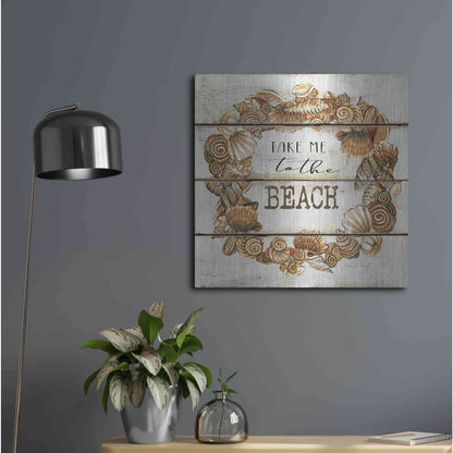 Luxe Metal Art 'Take Me to the Beach' by Cindy Jacobs, Metal Wall Art,24x24