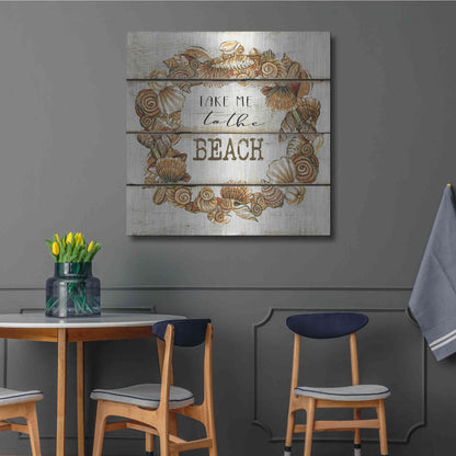 Luxe Metal Art 'Take Me to the Beach' by Cindy Jacobs, Metal Wall Art,36x36