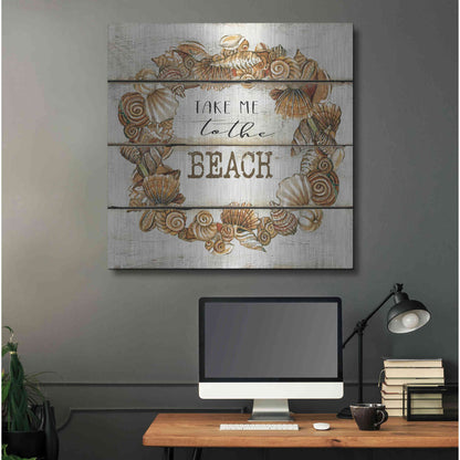 Luxe Metal Art 'Take Me to the Beach' by Cindy Jacobs, Metal Wall Art,36x36