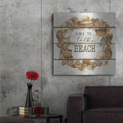 Luxe Metal Art 'Take Me to the Beach' by Cindy Jacobs, Metal Wall Art,36x36