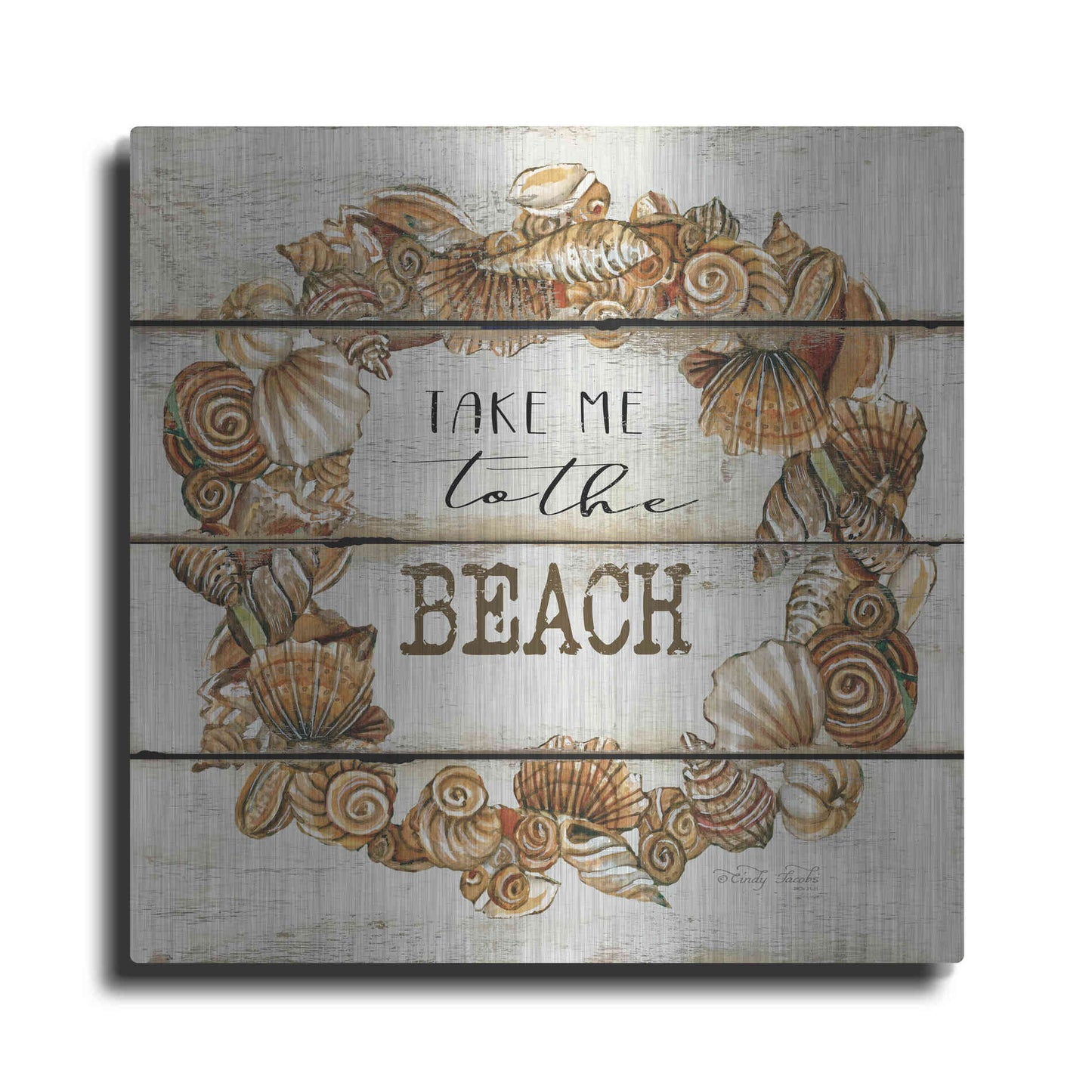 Luxe Metal Art 'Take Me to the Beach' by Cindy Jacobs, Metal Wall Art