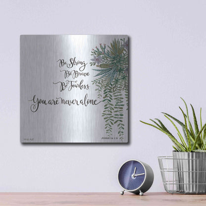 Luxe Metal Art 'Be Strong' by Cindy Jacobs, Metal Wall Art,12x12