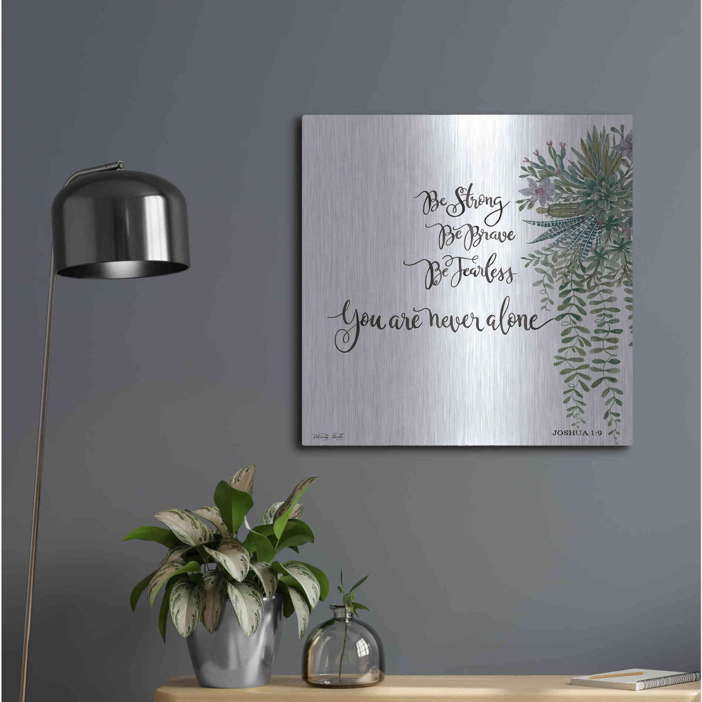 Luxe Metal Art 'Be Strong' by Cindy Jacobs, Metal Wall Art,24x24