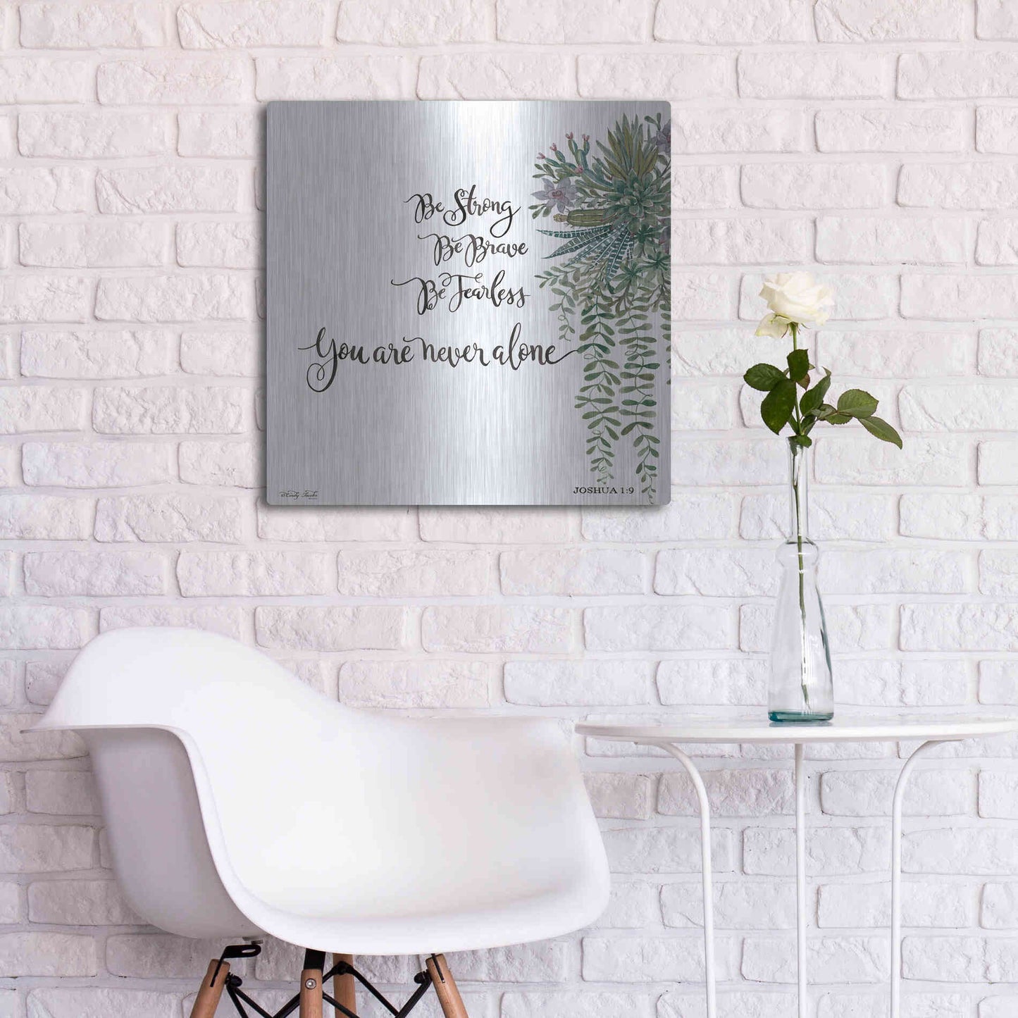 Luxe Metal Art 'Be Strong' by Cindy Jacobs, Metal Wall Art,24x24